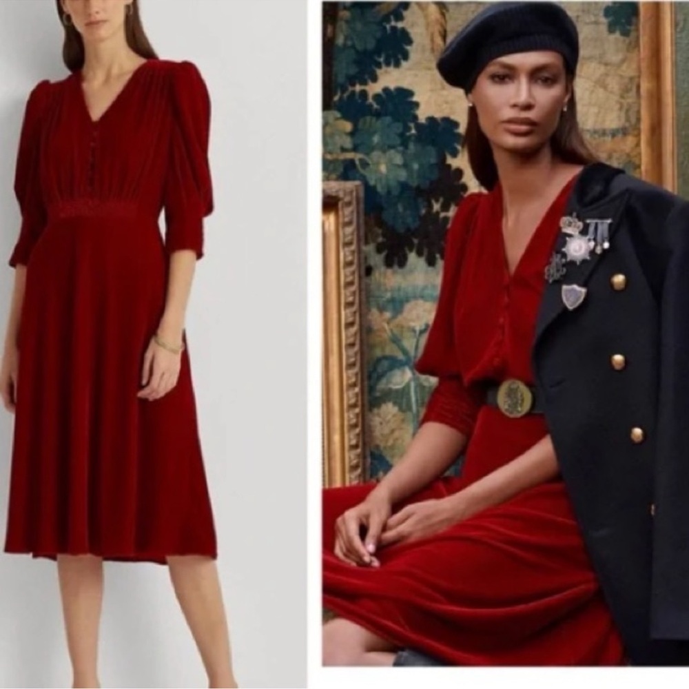 Ralph Lauren Deep Red Midi Dress